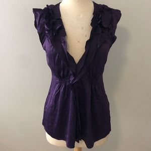 BCBGMaxAzria Purple Sleeveless Blouse Size Small